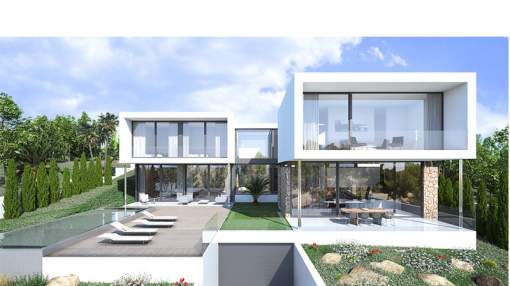 Villa de nueva construcción con vistas al mar en Sol de Mallorca Villa de nueva construcción con vistas al mar en Sol de Mallorca