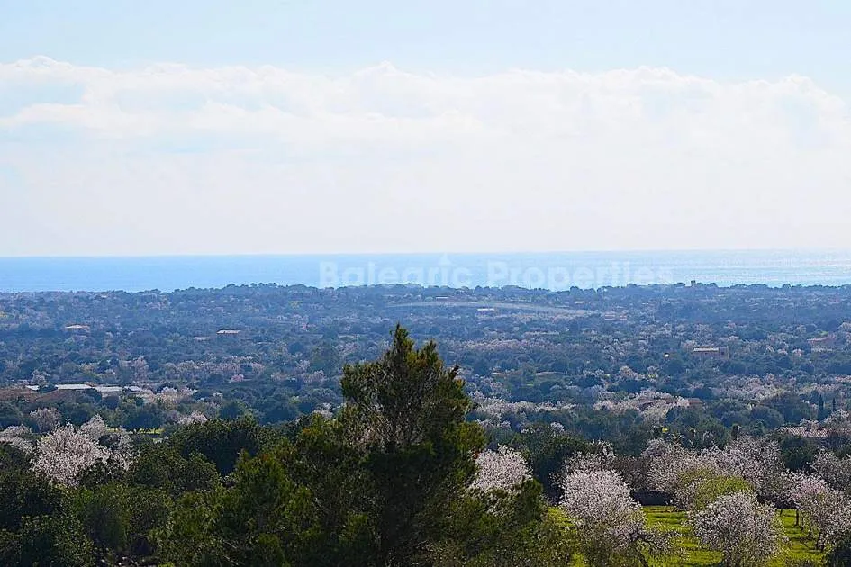 Lujosa mansión rural con vistas lejanas al mar en venta en Santanyi, Mallorca