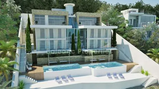Proyecto de nueva construcción de una villa de lujo con piscina en venta en Cala Vinyes, Mallorca