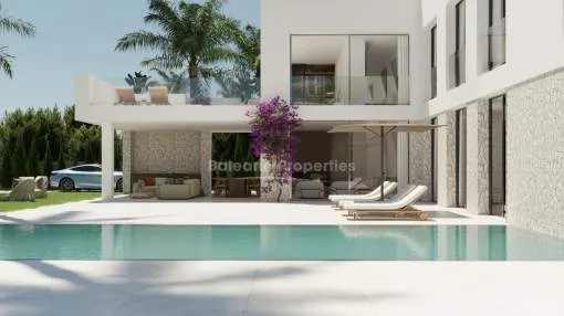 Fantástica villa con vistas al mar en construcción en venta en Pórtol, Mallorca
