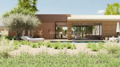 Fantástico proyecto de villa con vistas al mar y piscina, en venta en Pòrtol, Mallorca