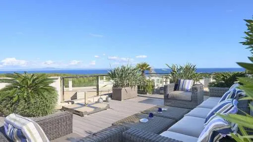 Elegante ático con espectaculares vistas al mar en venta en Sol de Mallorca