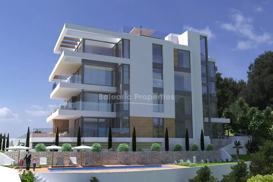 Lujoso apartamento de nueva construccion con vista al mar en venta en Sant Agustin, Mallorca