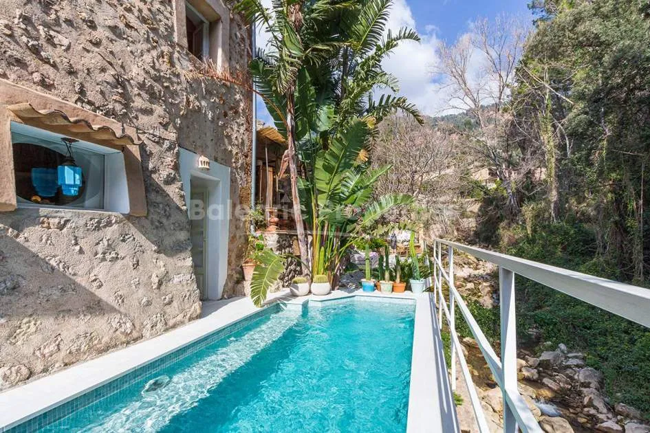 Casa de pueblo única con piscina en venta en el centro de Fornalutx, Mallorca