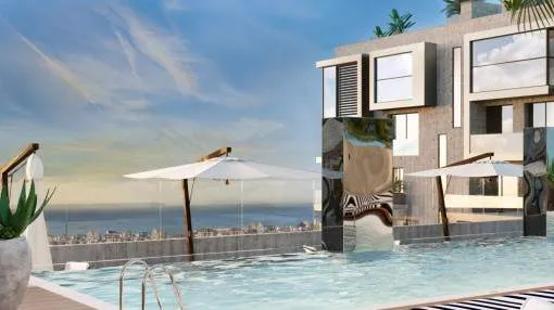 Ático de nueva construcción con 2 dormitorios, azotea privada, jacuzzi y vistas al mar en Nou Llevant, Palma