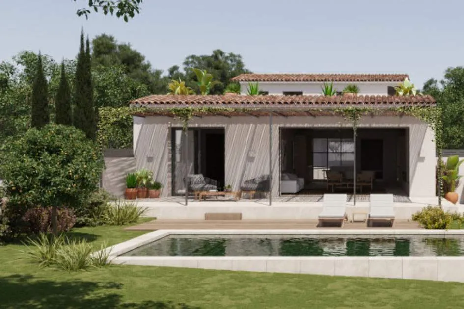Moderna casa de pueblo independiente de nueva construcción con piscina y azotea panorámica en Establiments