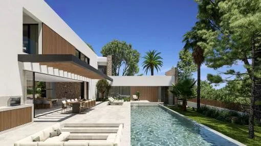 Villa de alta calidad de nueva construcción con elementos de diseño exclusivo en Nova Santa Ponsa