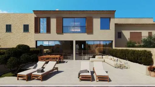 Exclusiva casa adosada de nueva construcción con aire de finca en Ses Salines
