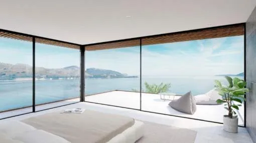 Proyecto de 4 modernas y lujosas villas en primera línea de mar, en la maravillosa bahía de Puerto Pollensa