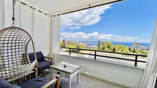 Alquiler a corto plazo - Impresionante apartamento con magnificas vistas al mar en Illetas