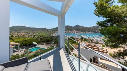 Villa moderna y tranquila con vistas al mar y a Port d'Andratx
