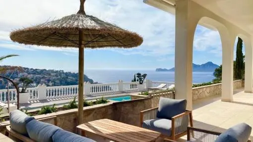 Villa reformada de 3 dormitorios en Andratx con increíbles vistas al mar