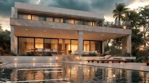 Villa en construcción con vistas a la montaña en Nova Santa Ponsa