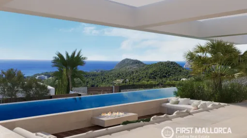 Villa de lujo de nueva construcción con piscina infinita y vistas panorámicas al mar