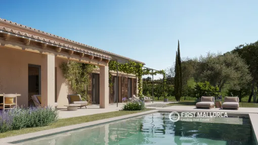 Finca de obra nueva en Sant Joan con casa de invitados independiente