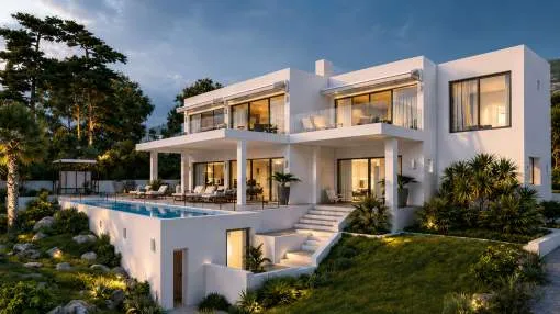 Villa con vistas al mar en estado actual y con licencia de obra concedida