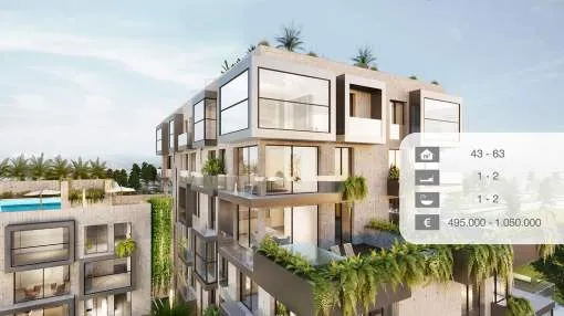 Apartamentos de lujo en la nueva residencia cerca de Portixol